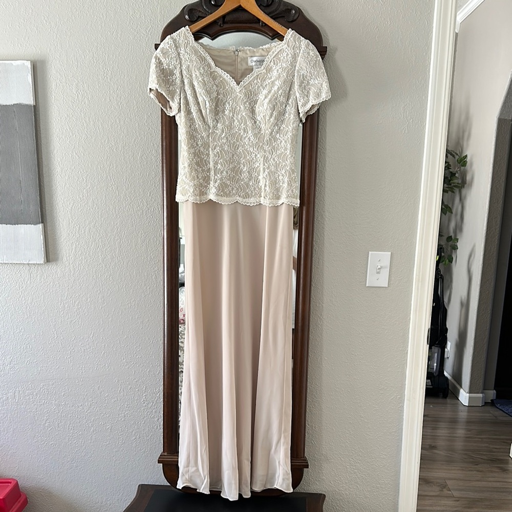 Chadwicks Cream Flutter Sleeve Gown for Brides